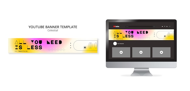 Kostenlose PSD youtube-banner im himmlischen stil