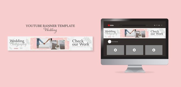 YouTube-Banner-Vorlage für Blumenhochzeiten