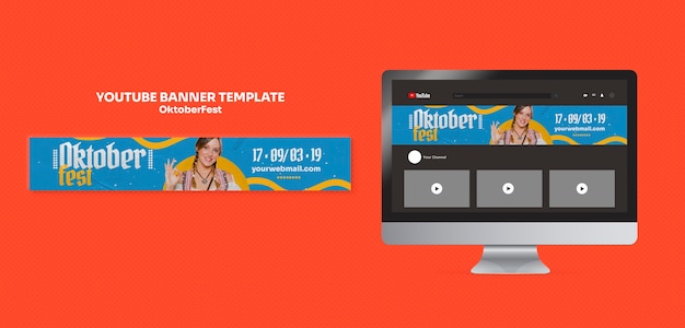 YouTube-Banner-Vorlage für die Oktoberfest-Feier