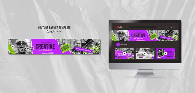YouTube-Banner-Vorlage für Kreativität