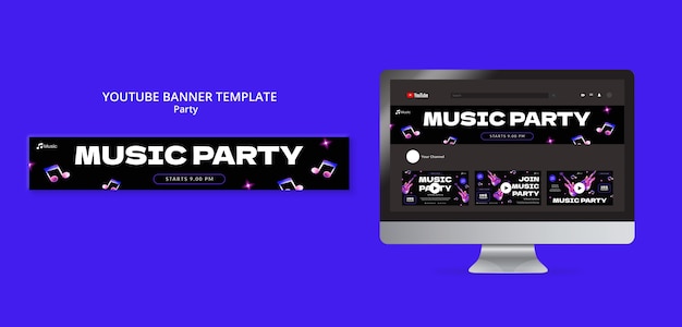 YouTube-Banner-Vorlage für Musikfeiern