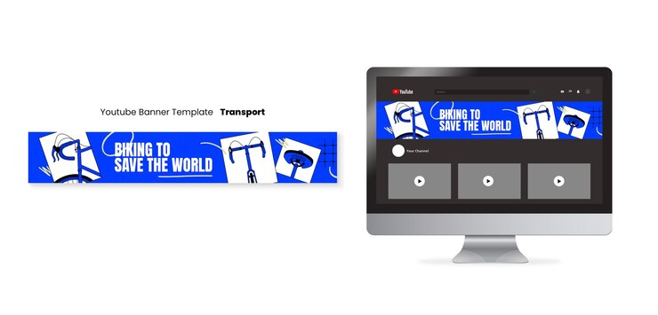 Kostenlose PSD youtube-banner-vorlage für transport und pendeln