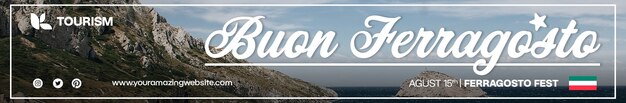 YouTube-Banner zur Ferragosto-Feier im flachen Design