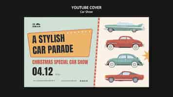 Kostenlose PSD youtube-cover der autoshow