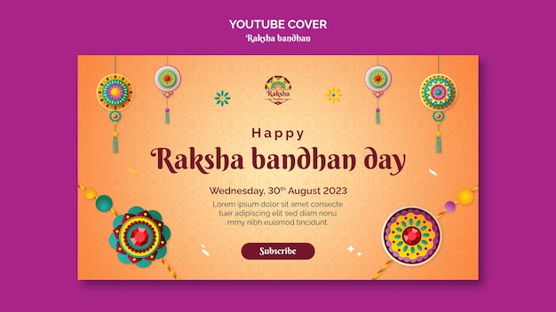 Kostenlose PSD youtube-cover der raksha-bandhan-feier