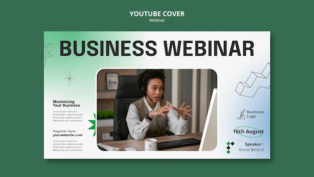 Kostenlose PSD youtube-cover der webinar-konferenz