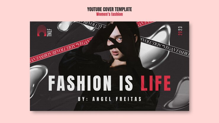 Kostenlose PSD youtube-cover für damenmode