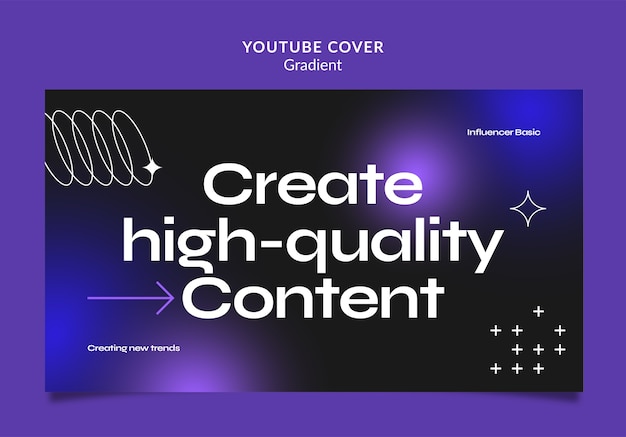 Kostenlose PSD youtube-cover für das persönliche branding-konzept mit farbverlauf