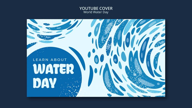 Kostenlose PSD youtube-cover für den weltwassertag mit gradient