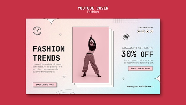YouTube-Cover für Modetrends mit Farbverlauf