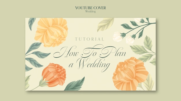 Youtube-cover-vorlage für blumenhochzeiten