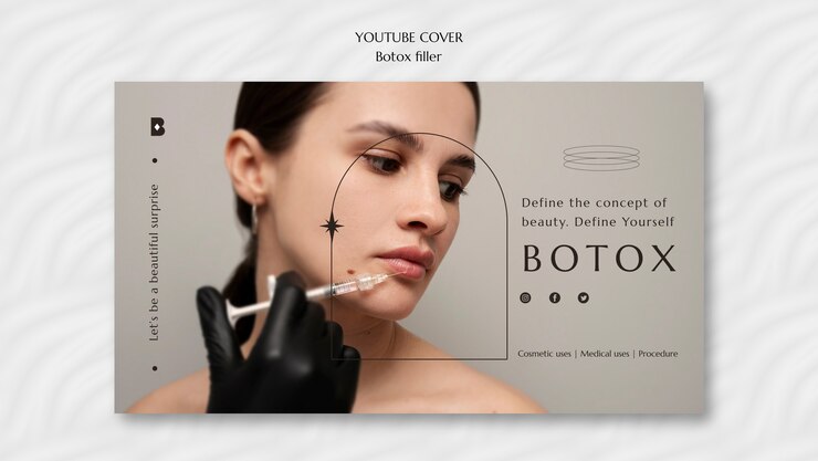 Kostenlose PSD youtube-cover-vorlage für botox-füller