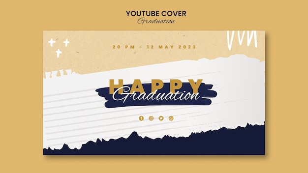 YouTube-Cover-Vorlage für den Abschlusstag im flachen Design