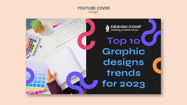 Kostenlose PSD youtube-cover-vorlage für den beruf des grafikdesigners