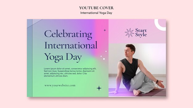 YouTube-Cover-Vorlage für den Internationalen Yoga-Tag