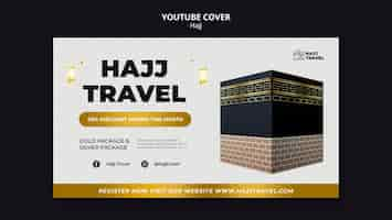 Kostenlose PSD youtube-cover-vorlage für die hajj-saison