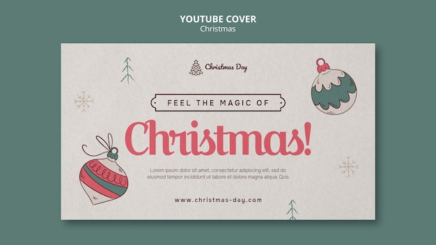 Kostenlose PSD youtube-cover-vorlage für die weihnachtsfeier