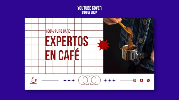 Youtube-cover-vorlage für ein café