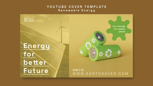 Kostenlose PSD youtube-cover-vorlage für erneuerbare energien