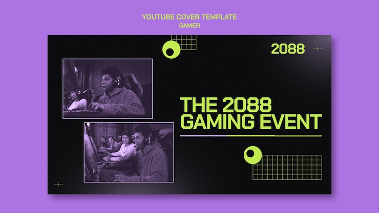 Kostenlose PSD youtube-cover-vorlage für gaming-events