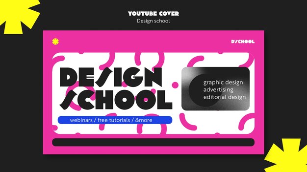 Youtube-Cover-Vorlage für Grafikdesign-Schule und -Klassen