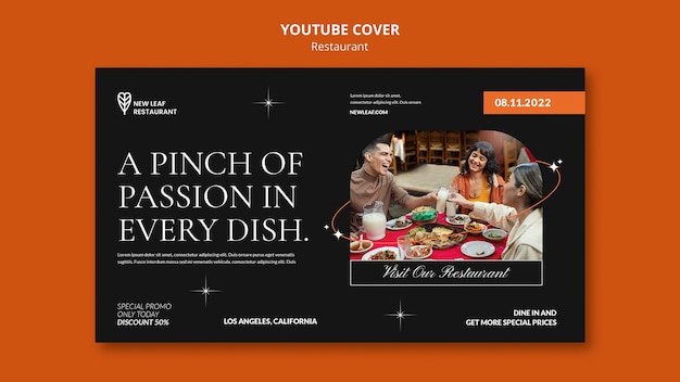 Youtube-cover-vorlage für leckeres essen