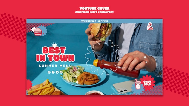 Youtube-cover-vorlage für leckeres essen