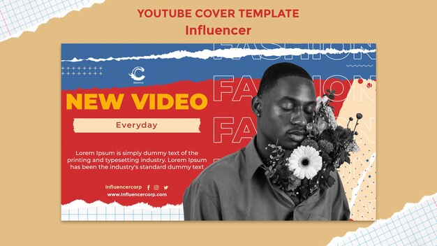 YouTube-Cover-Vorlage für Medienbeeinflusser und Persönlichkeit