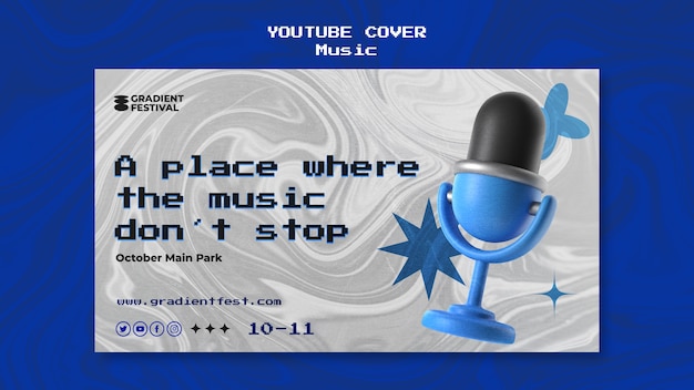 Kostenlose PSD youtube-cover-vorlage für musikdarbietungen