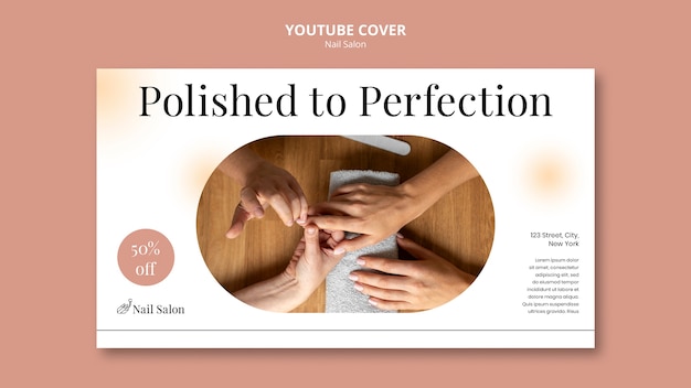 Youtube-cover-vorlage für nagelstudio-geschäft