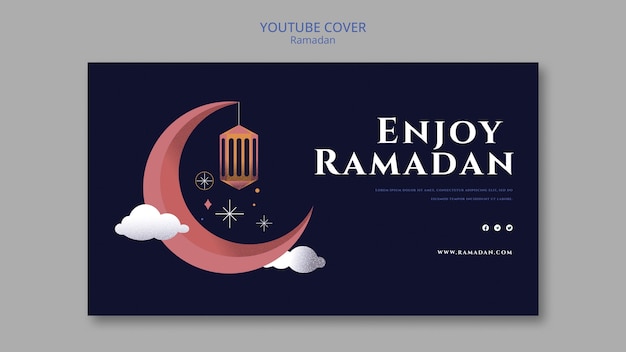 Kostenlose PSD youtube-cover-vorlage für ramadan-feier