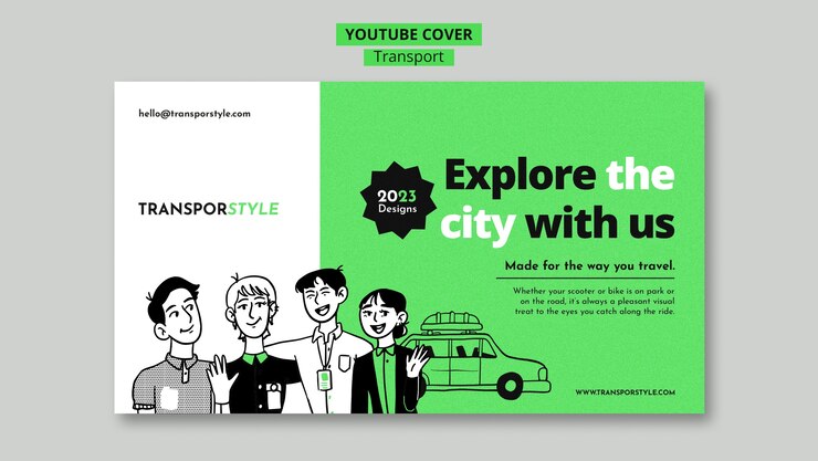 Kostenlose PSD youtube-cover-vorlage für sicheren transport