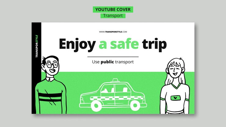 Kostenlose PSD youtube-cover-vorlage für sicheren transport