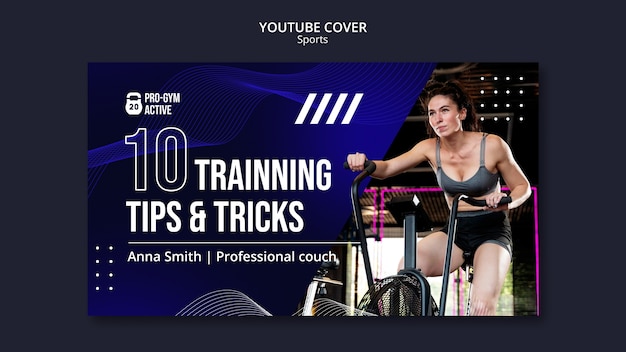 Youtube-cover-vorlage für sport und fitness