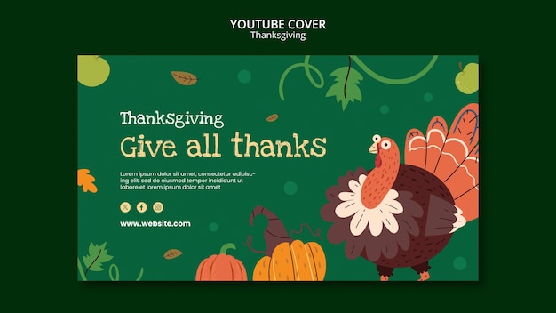 Youtube-cover-vorlage für thanksgiving-feier