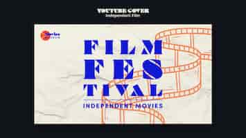 Kostenlose PSD youtube-cover-vorlage für unabhängige filmfestivals