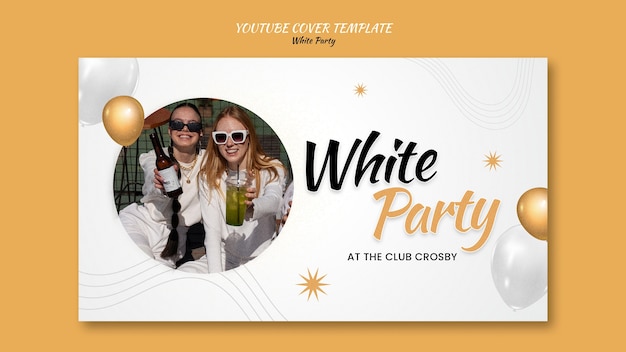 Youtube-cover-vorlage für weiße partys