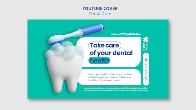 Kostenlose PSD youtube-cover-vorlage für zahnpflege
