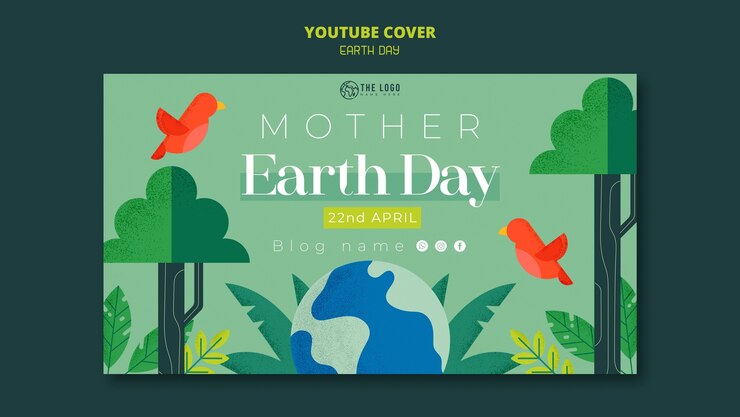 Kostenlose PSD youtube-cover-vorlage zur feier des tages der erde