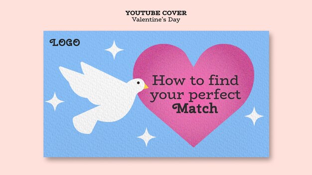 YouTube-Cover-Vorlage zur Feier des Valentinstags
