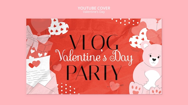 YouTube-Cover-Vorlage zur Feier des Valentinstags