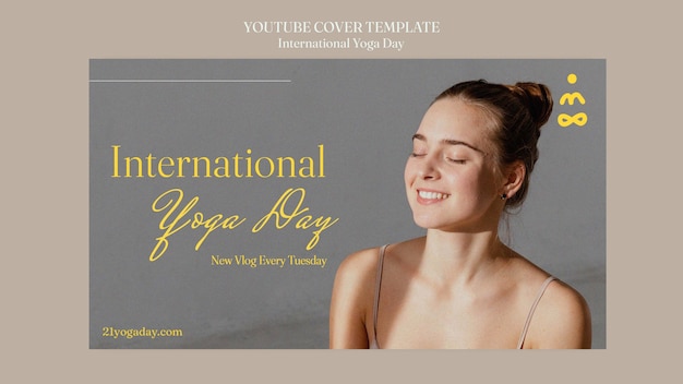 Kostenlose PSD youtube-cover zum internationalen yoga-tag