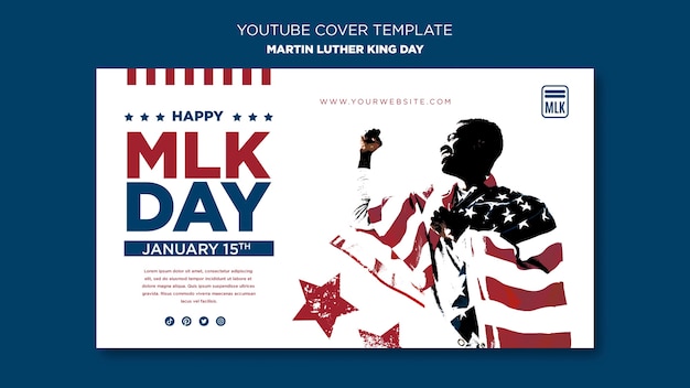 Kostenlose PSD youtube-cover zum martin luther king day