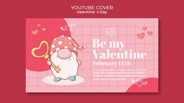 Kostenlose PSD youtube-cover zum valentinstag