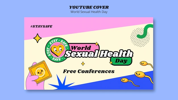 Kostenlose PSD youtube-cover zum welttag der sexuellen gesundheit