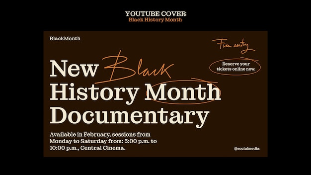 Kostenlose PSD youtube-cover zur feier des schwarzen geschichtsmonats