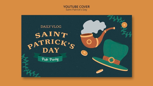Kostenlose PSD youtube-cover zur feier des st. patrick's day