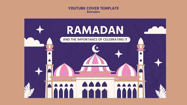 Kostenlose PSD youtube-cover zur ramadan-feier