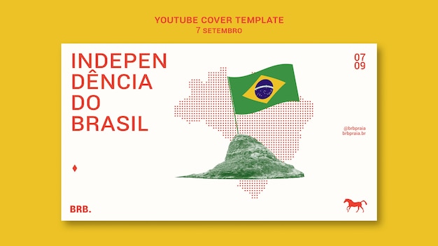 Kostenlose PSD youtube-thumbnail-design zum unabhängigkeitstag brasiliens