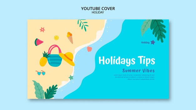 YouTube-Vorlage für Feiertage im flachen Design